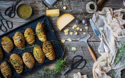 Hasselback potatoes with garlic butter easier