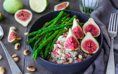 Easy recipe quinoa with figs and Asparagus Salad