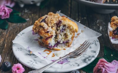 Blueberry and white chocolate muffins. The muffins in my book Loleta by Loleta
